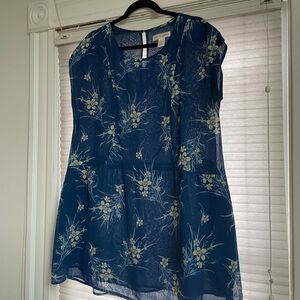 Band of Gypsies Blue Floral Mini Dress
